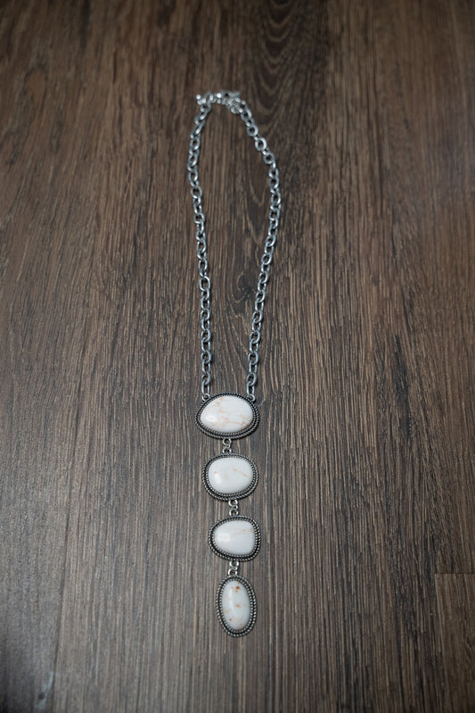 White Turquoise Drop Necklace