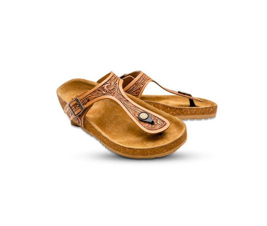 The Sasha Hand Tooled Sandals