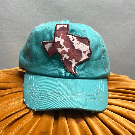 Girls Cowprint Texas Patch Baseball Hat